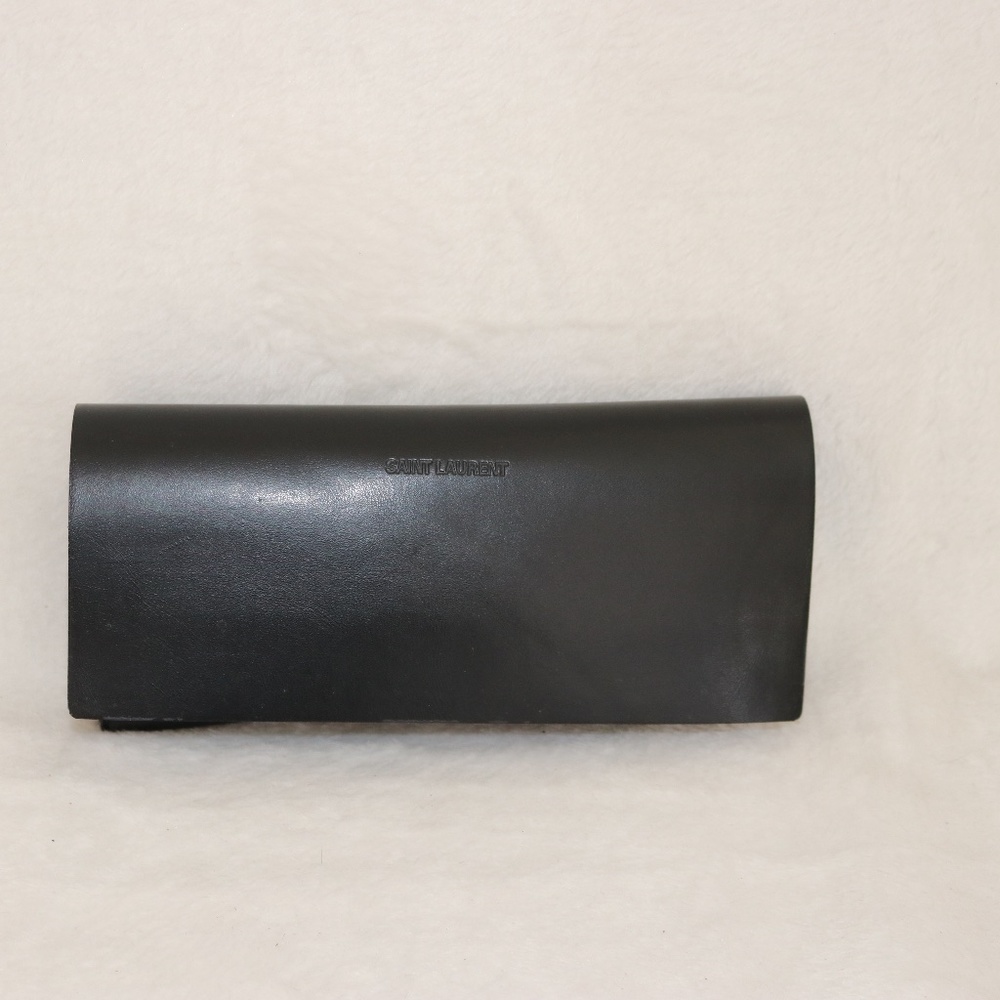 Saint Laurent Black leather Eye Glasses case - Picture 2 of 7